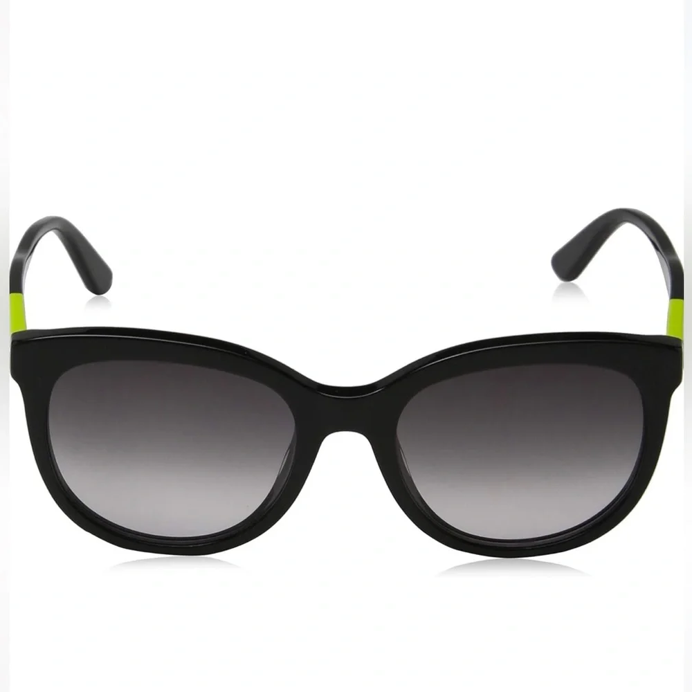 ETRO ET632S 010 Black Cat Eye Style Lenses Black Neon Green Frame Sunglasses